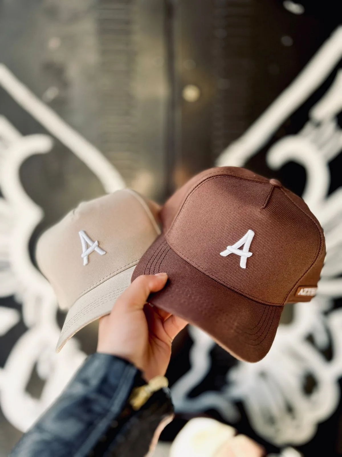 Boné Dad Hat Aztec Unicolor em Tecido com Logo "A"